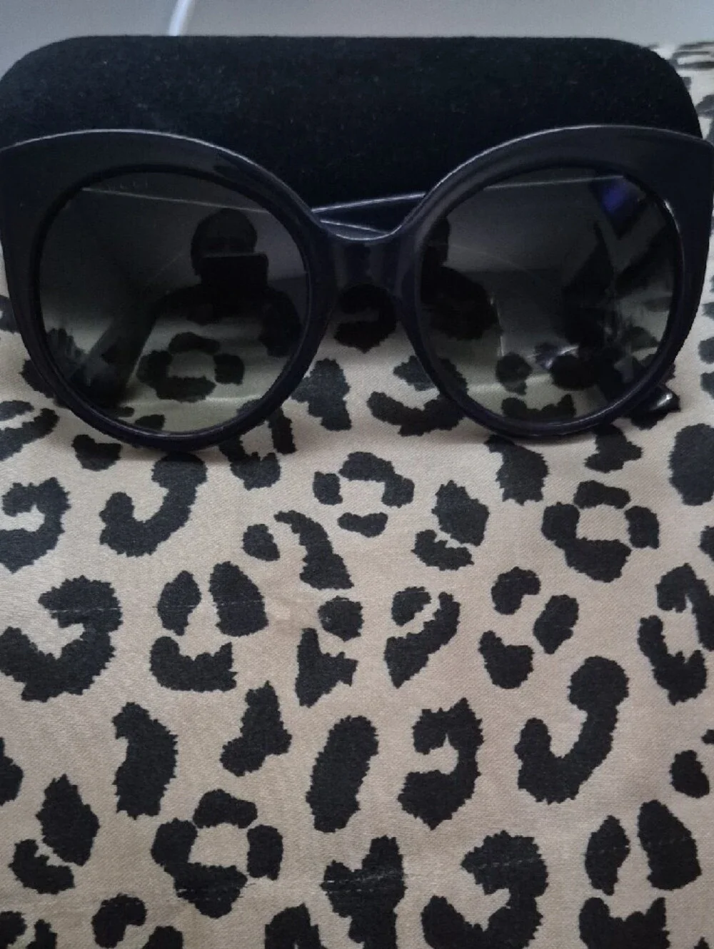Gucci Blue Sunglasses with Gold Logo Accents